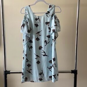 Light blue floral off the shoulder dress